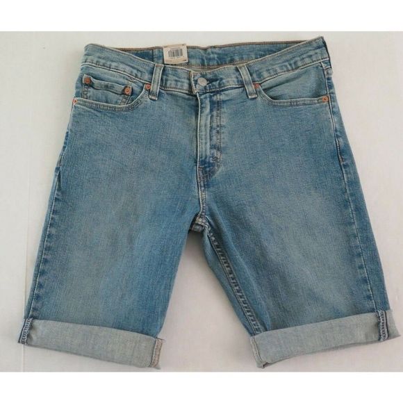 Levi's 511 Men’s Sz 31 Light Blue Denim Slim Stretch Cut Off Style Shorts - Picture 5 of 8